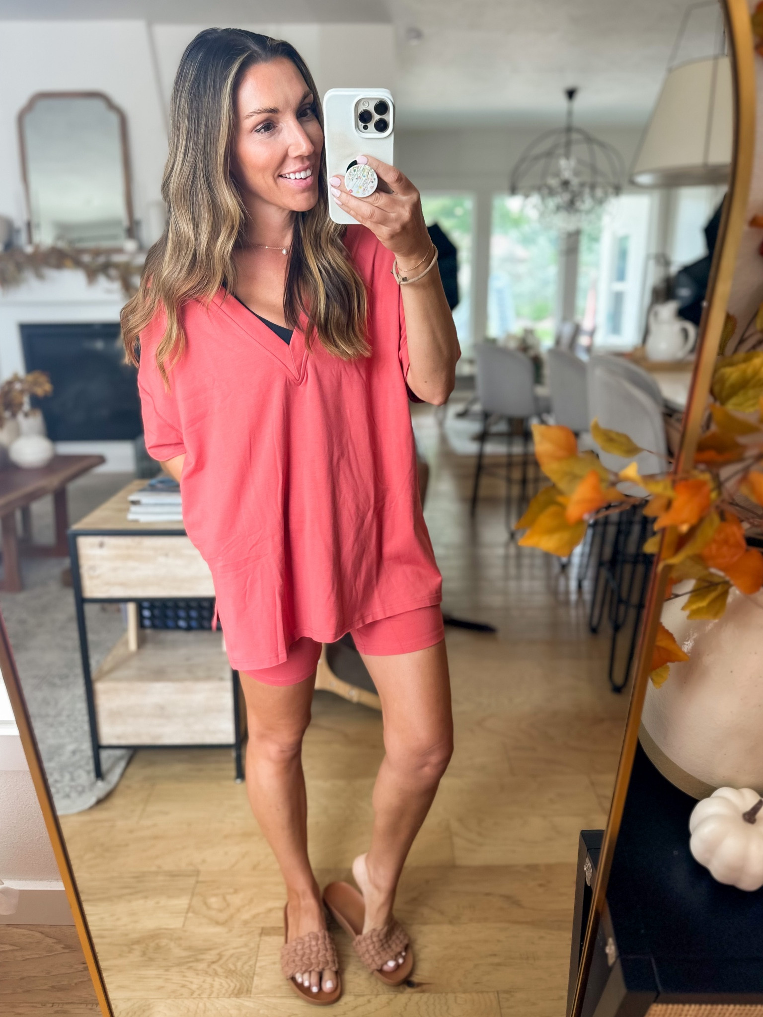 #amazon #loungeset #casualoutfit #fallfashion 
Wearing size small! This one has POCKETS in the top and fits so good! 

#LTKunder50 #LTKstyletip #LTKFind