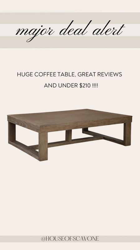 MAJOR DEAL ALERT! such a beautiful and huge coffee table and under $210! 
#coffeetable #deal #coffeetablefind #homedecor 

#LTKSpringSale #LTKhome #LTKsalealert