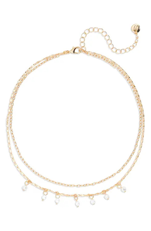 BP. Pearly Bead Layered Necklace in Ivory- Gold at Nordstrom | Nordstrom
