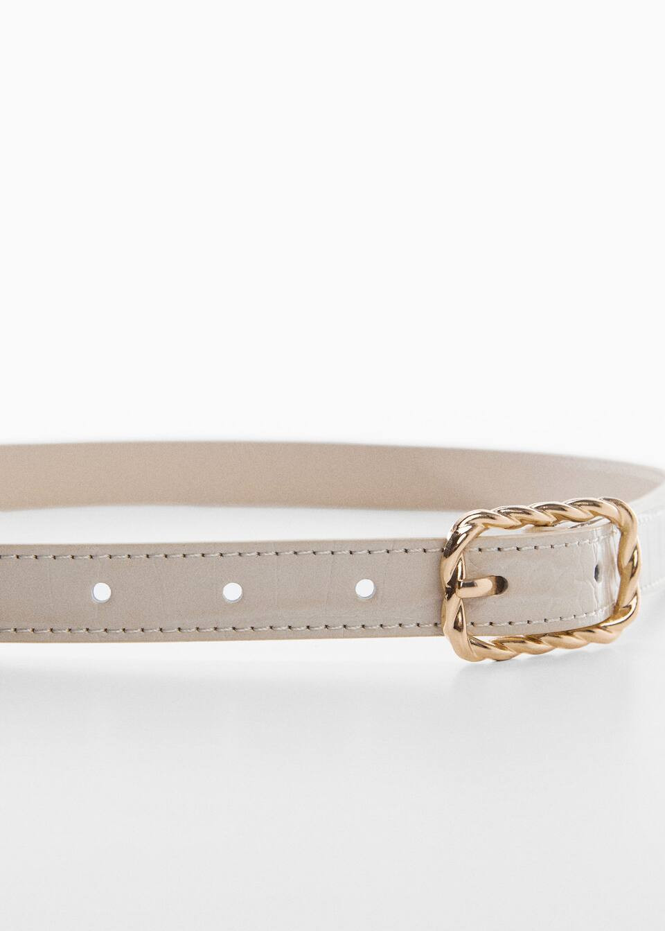 Embossed buckle belt | MANGO (UK)