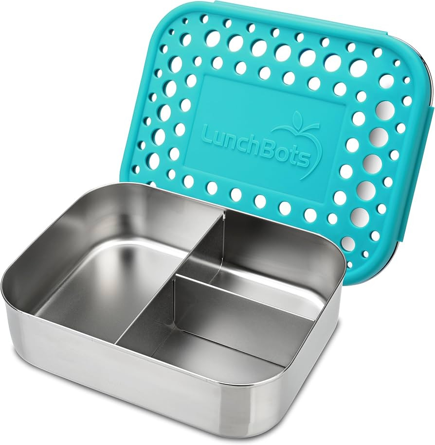 LunchBots Medium Trio II Snack Container - Divided Stainless Steel Food Container - Three Section... | Amazon (US)