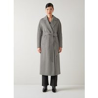 Francine Grey Marl Wool Belt Maxi Coat, Light Grey | L.K. Bennett (UK)