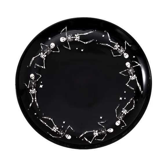 Way to Celebrate Halloween Ceramic Dancing Skeletons Round Serving Tray | Walmart (US)