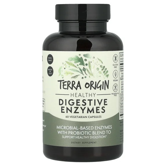 Terra Origin Healthy Digestive Enzymes, 60 Vegetarian Capsules | Walmart (US)