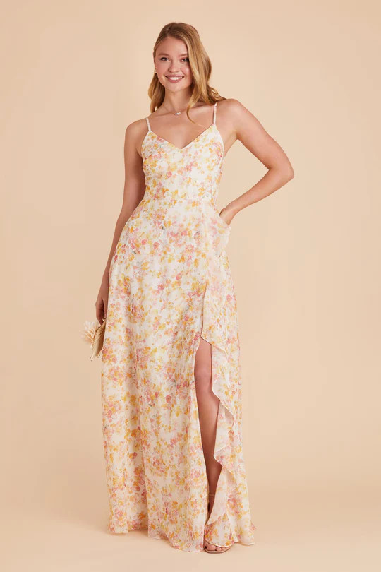 Theresa Chiffon Dress - Blue Le Fleur | Birdy Grey