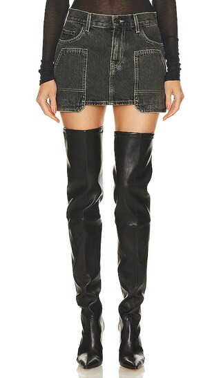Carpenter Mini Skirt in Washed Charcoal | Revolve Clothing (Global)