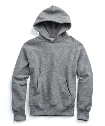 Fleece Popover Hoodie Sweatshirt in Salt and Pepper | Todd Snyder