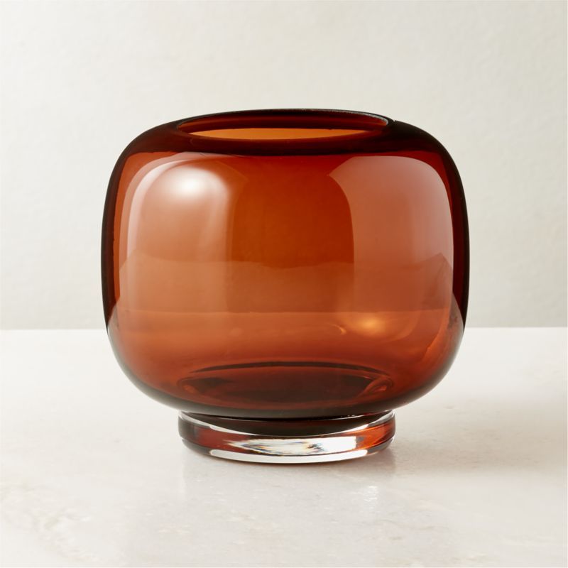 Coco Smoked Amber Glass Tealight Candle Holder + Reviews | CB2 | CB2