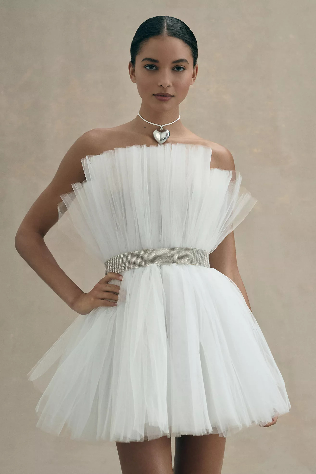 Bronx and Banco Anna Blanc Strapless Belted Tulle Mini Dress | Anthropologie (US)