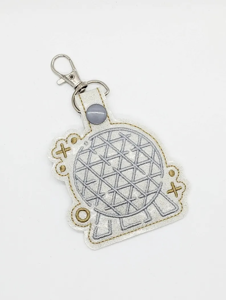 Disney World Epcot Spaceship Earth Inspired Keychain Backpack Purse Charm Embroidered | Etsy (US)