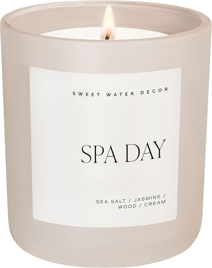 Sweet Water Decor Spa Day Soy Candle - Sea Salt, Jasmine, Wood and Cream Scented Aromatherapy Can... | Amazon (US)
