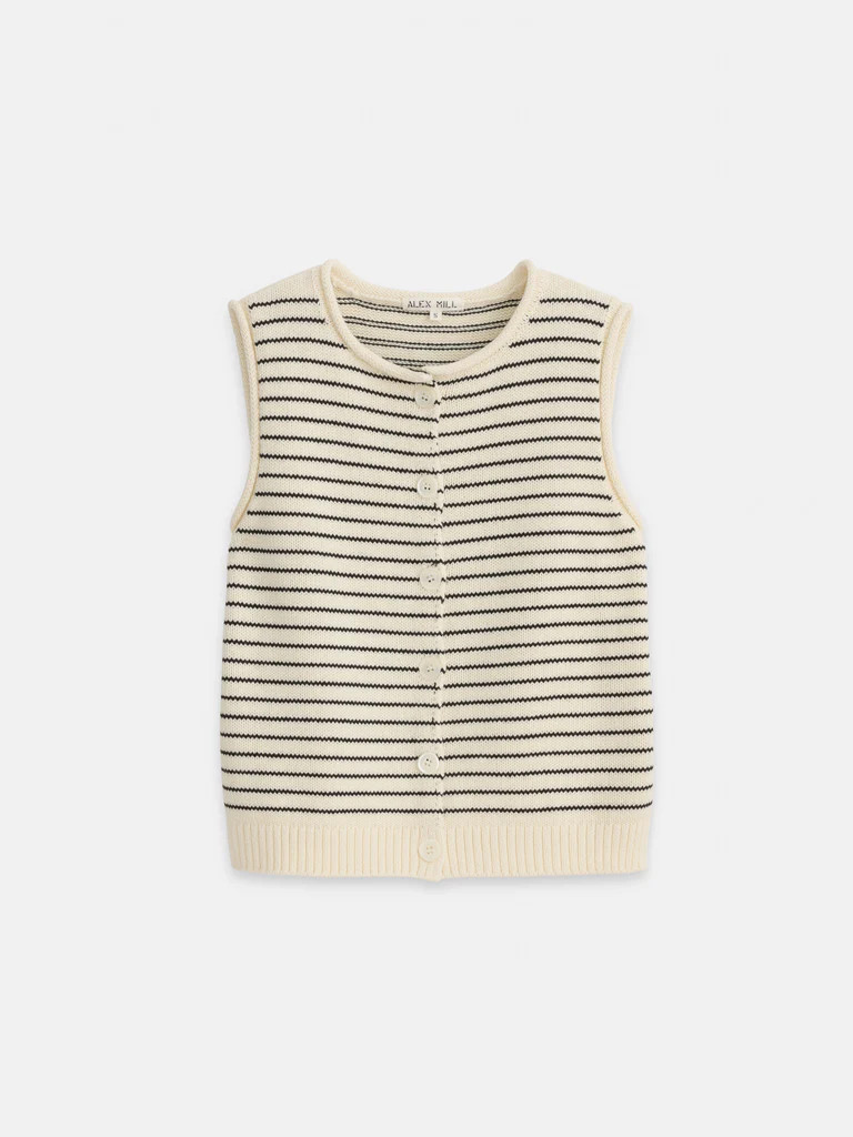 Bridget Striped Vest In Cotton | Alex Mill