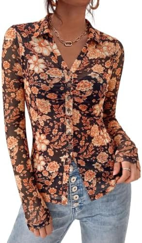 PRETTYGARDEN Women Button Down Floral Boho Shirts | Amazon (US)