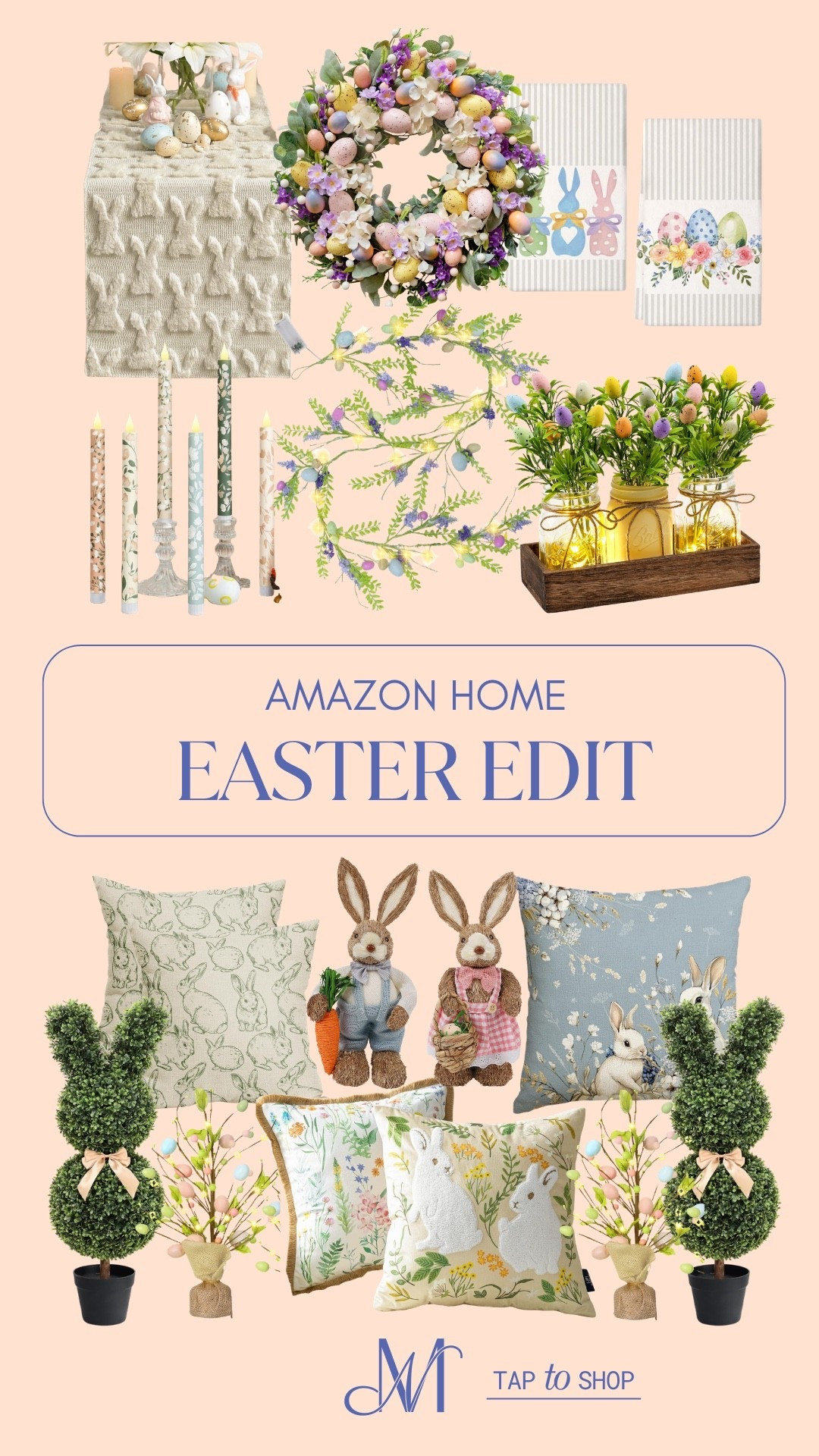 
Soft, pastel, cozy Easter decor is my favorite kind !!!! 🐰💐

I love mixing subtle bunny details with florals, wreaths, and textured pillows so it feels seasonal but not over-the-top. 

This whole edit is perfect if you want your home to feel festive without looking cluttered. ✨

Such cute pieces for hosting or just refreshing your space for spring.
 
Linked on my LTK!

easter decor, spring home refresh, amazon home finds, seasonal styling

#LTKSeasonal #LTKHome