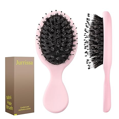 Mini Boar Bristles Hair Bursh, Travel Size Hair Brush for Women Men Kids, Protable Small Hair Bru... | Amazon (US)
