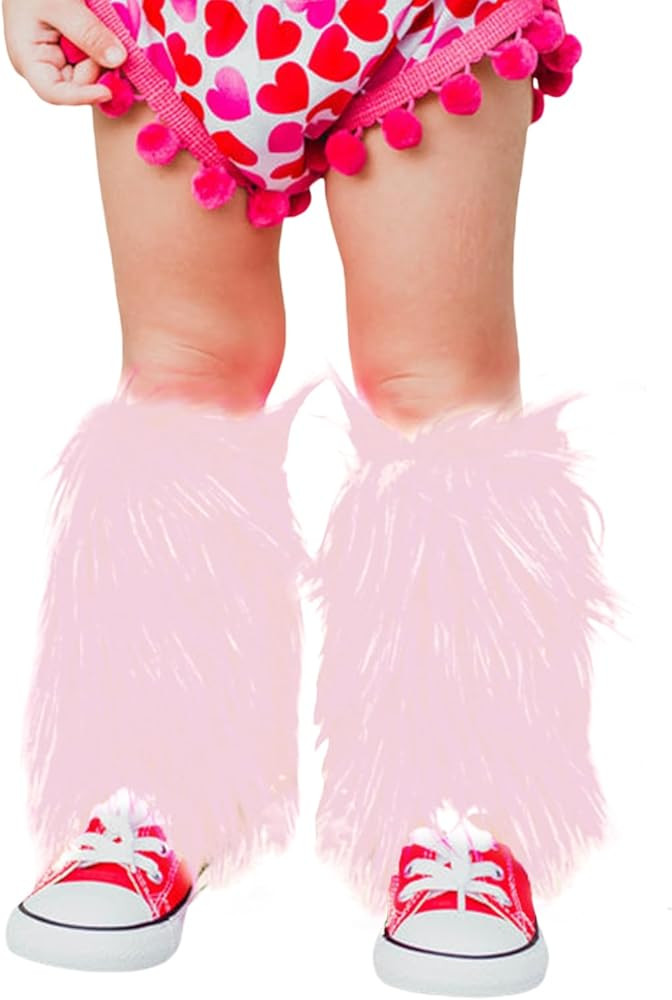 MBMSHEGH Kid Girl Faux Fur Leg Warmers Solid Color Soft Cozy Fuzzy Boot Cuff Cover Party Costumes... | Amazon (US)