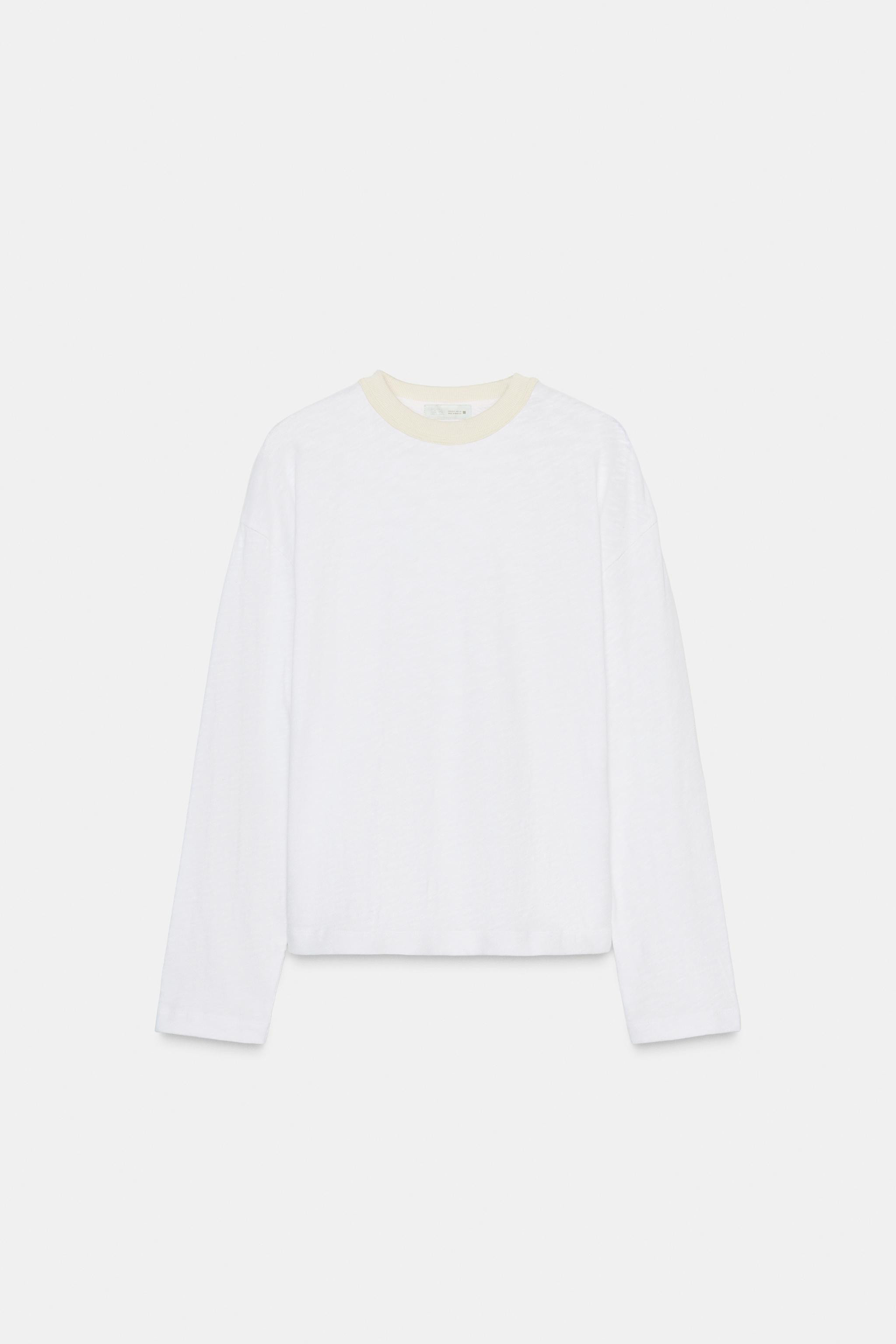 CONTRAST NECK T-SHIRT | Zara UK