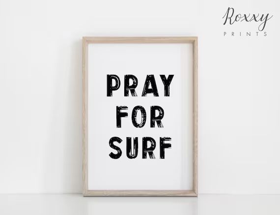 Bathroom art, Funny bathroom print, PRINTABLE art, Bathroom wall decor, Pray for surf, Newlywed G... | Etsy (US)