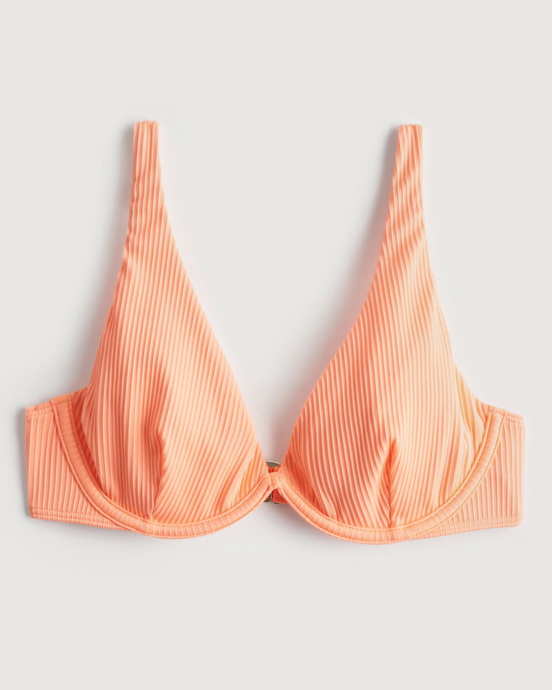 Women's High Apex Ribbed Underwire Bikini Top | Women's Swimwear | HollisterCo.com | Hollister (US)