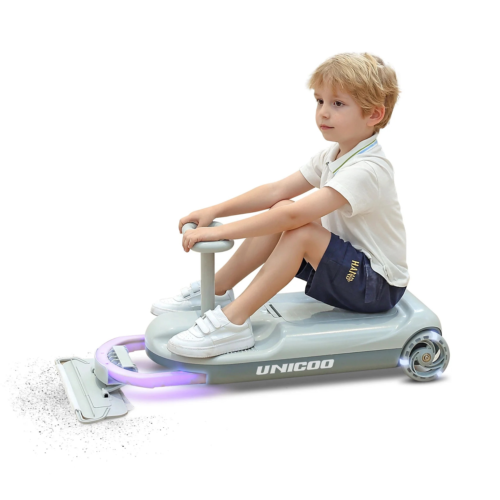 UNICOO Kids Electric Go Kart, 12V Rechargeable Ride-On Wiggle Car with Mood Light, Portable Go Ca... | Walmart (US)