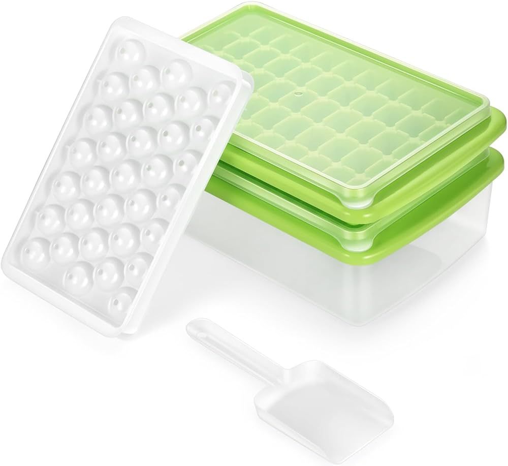 Ice Cube Tray, Small Ice Cube Trays with Lid and Bin for Freezer, 3 Mixed Packs-110 Mini Nugget I... | Amazon (US)