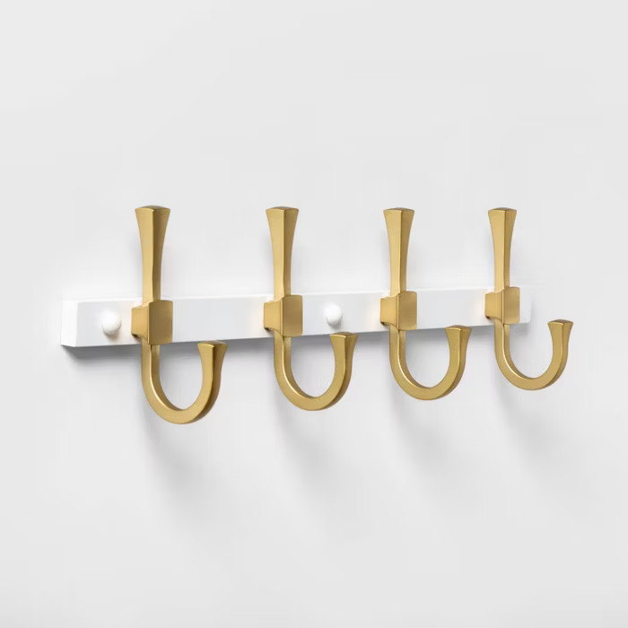 18" Flared J Hook Rail Brass/White - Threshold™ | Target