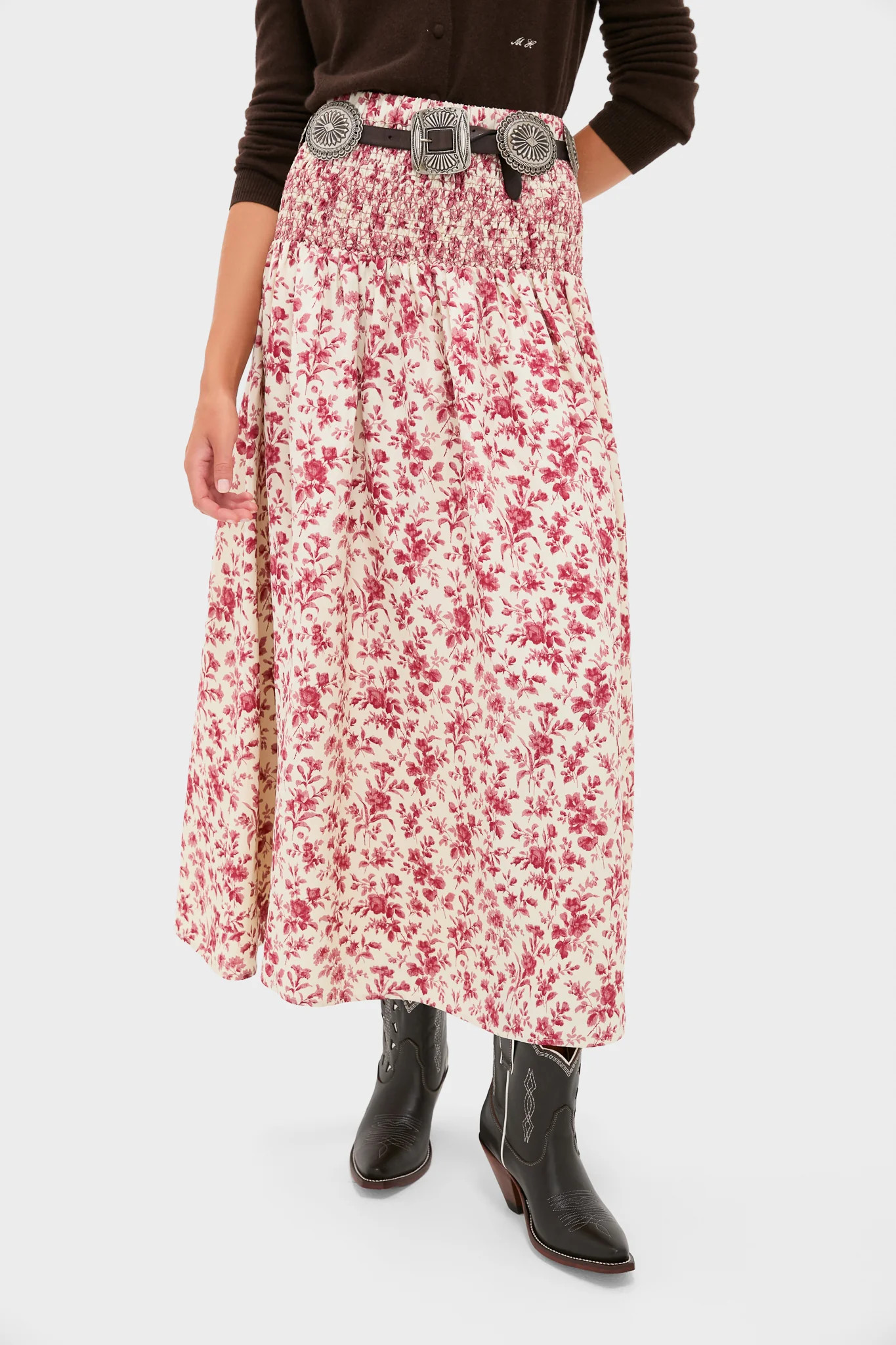 Pomegranate Bloom Smocked Benson Skirt | Tuckernuck (US)