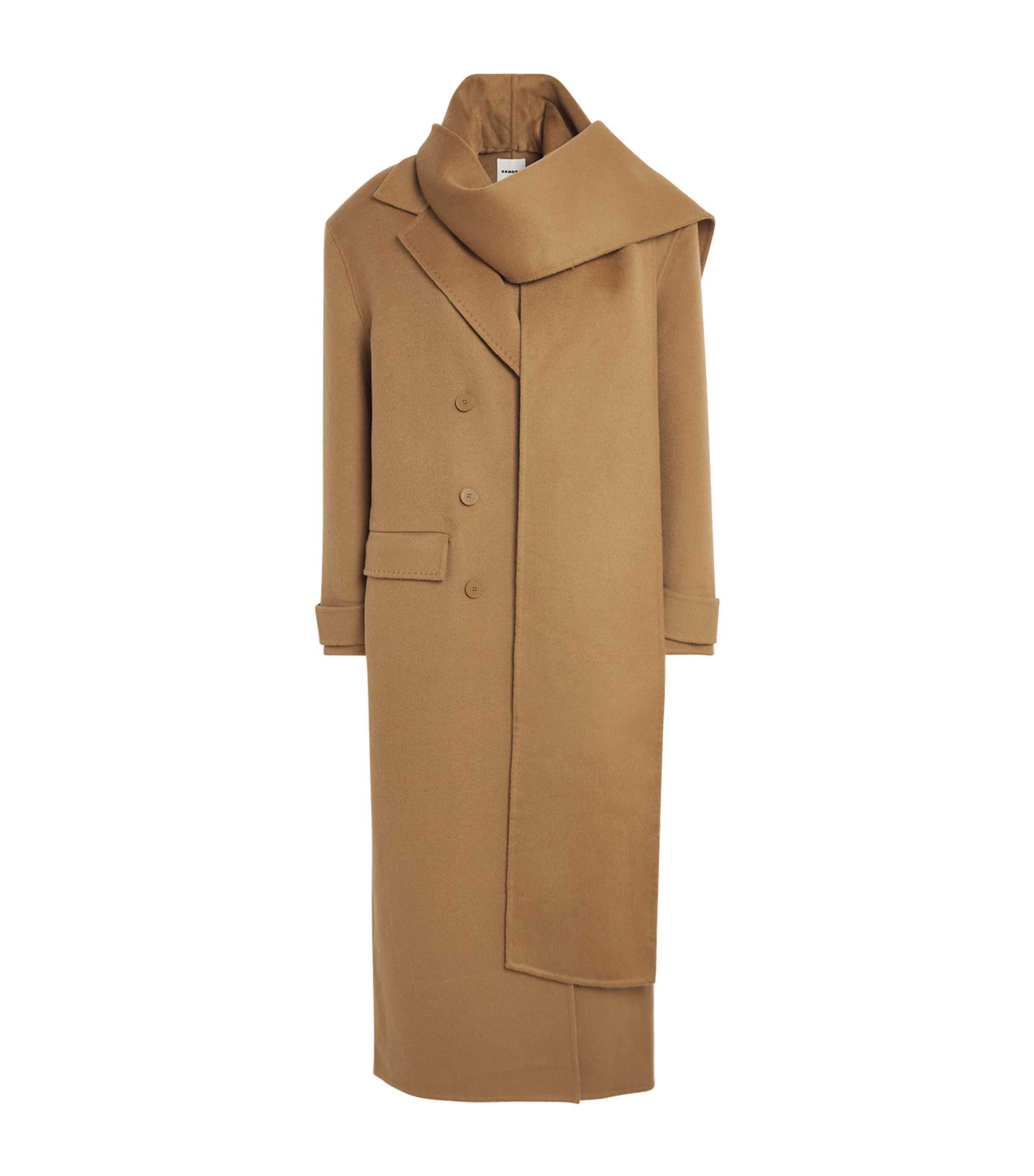 Sandro Paris Wool Scarf-Detail Coat | Harrods