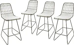 Great Deal Furniture Ella Outdoor Counter Stools, 26" Seats, Modern, Geometric, Light Brass Iron ... | Amazon (US)