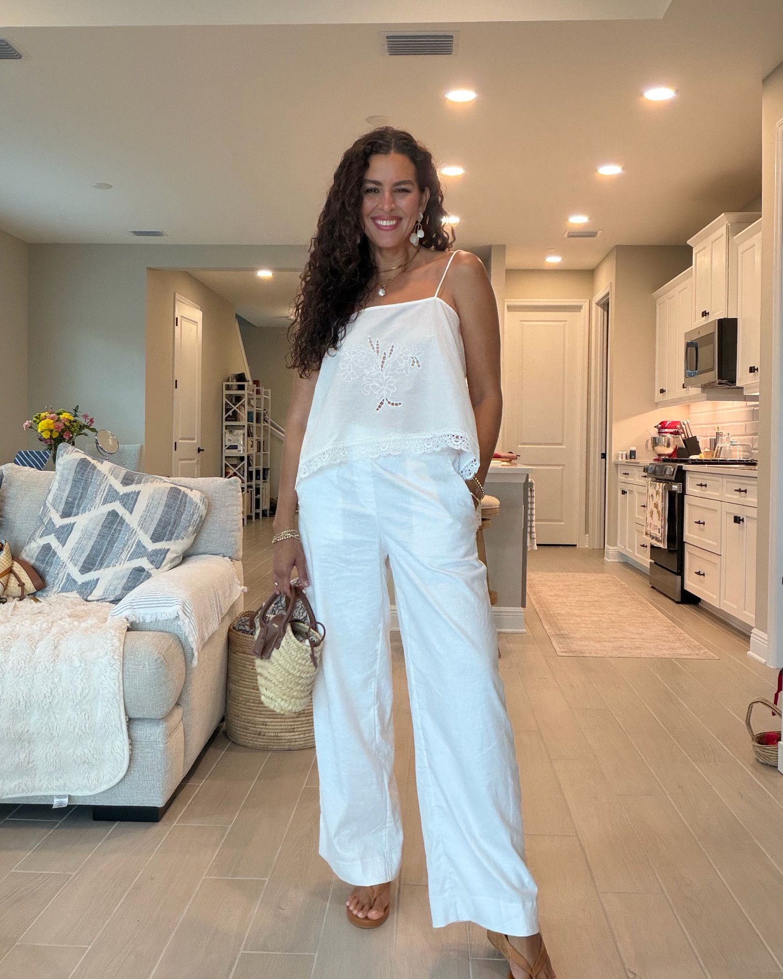 I’m 5’7”, 130 pounds. Size s in top. 38 in cropped straight jeans. Size b in the bra and is sticky and backless.
Shoes are super comfy. 
@Paige @Tuckernuck @PARIS/64

#LTKSeasonal #LTKOver40 #LTKootd