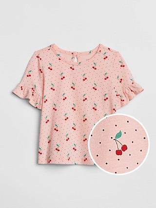 Print Ruffle T-Shirt | Gap US