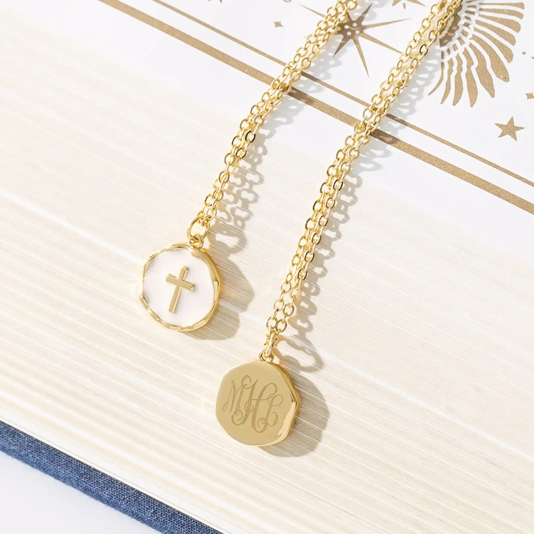 Monogrammed Reversible Cross Necklace | Marleylilly