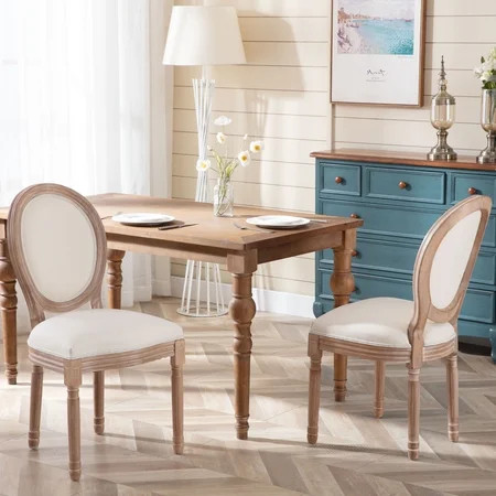 Mid Century French Chairs Set BTMWAY Armless Upholstered Dining Chairs High Back Support Dining Side | Walmart (US)