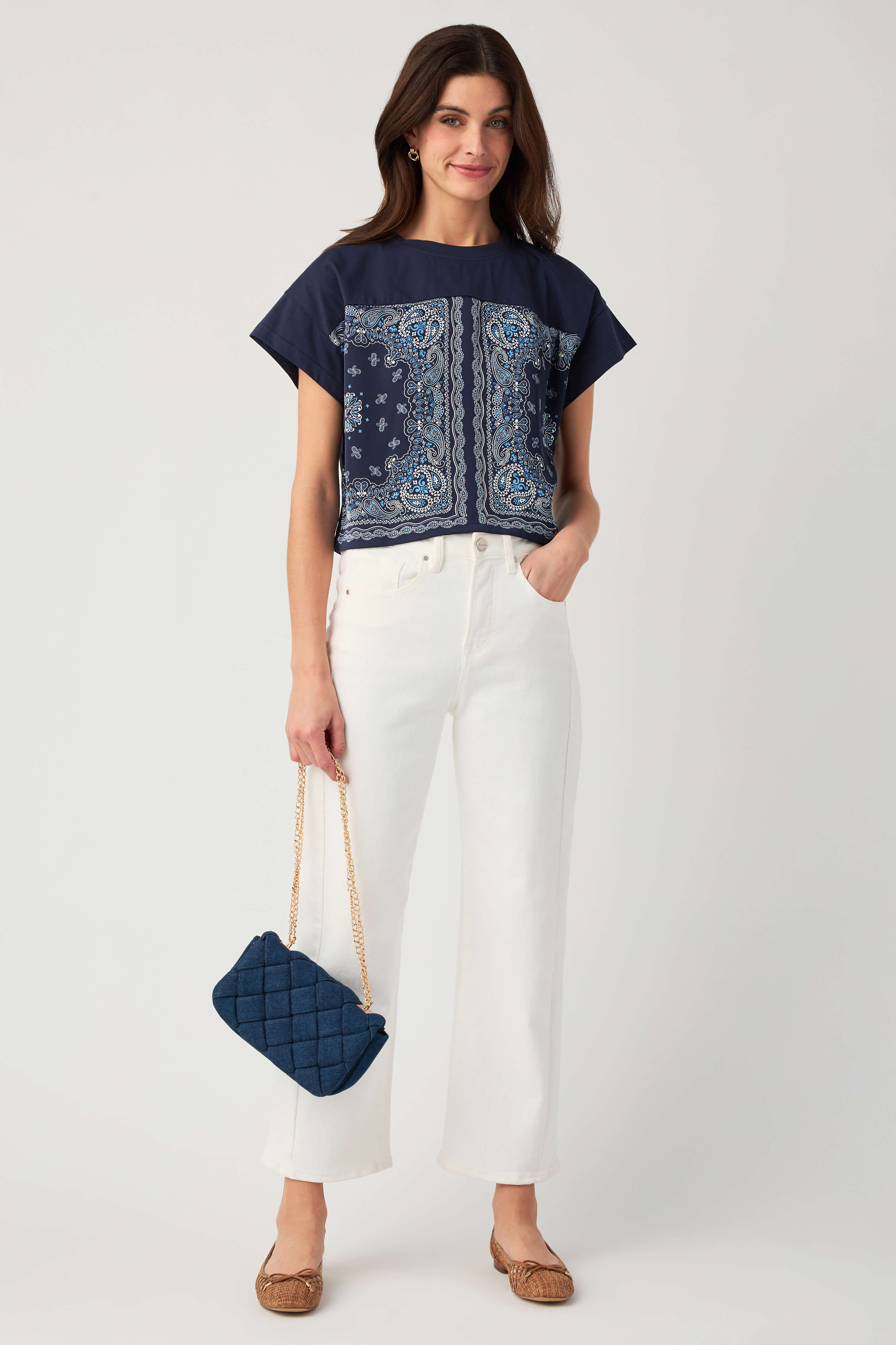 Skies Are Blue Bandana Print Top | Social Threads