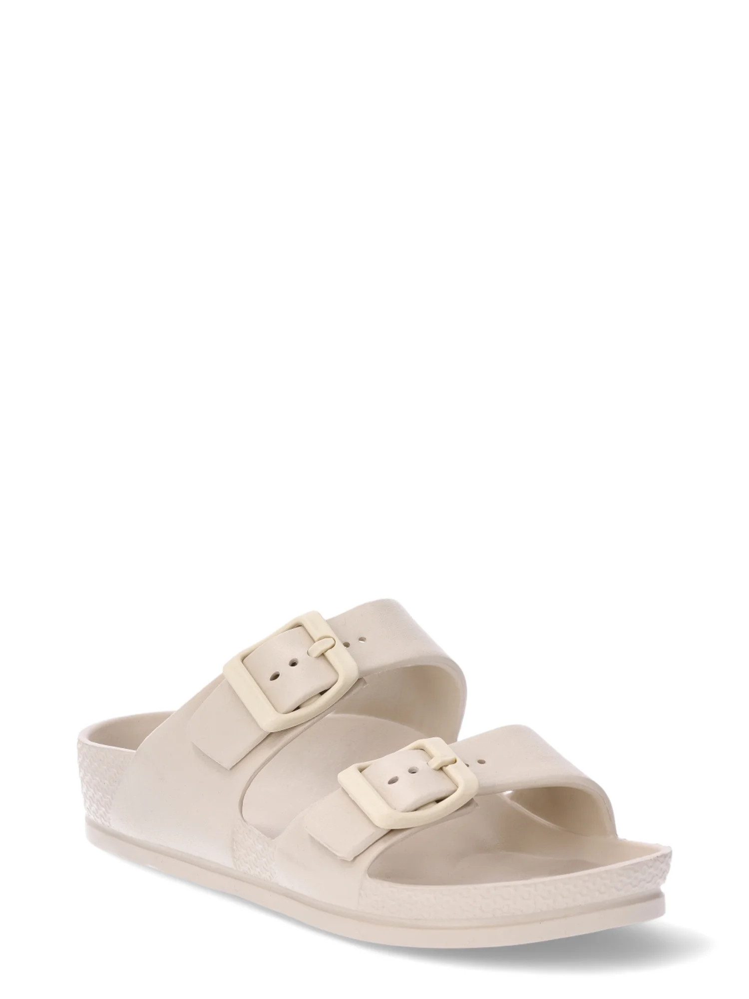 No Boundaries Women's Two Buckle Slide Sandals, Sizes 6-11 | Walmart (US)