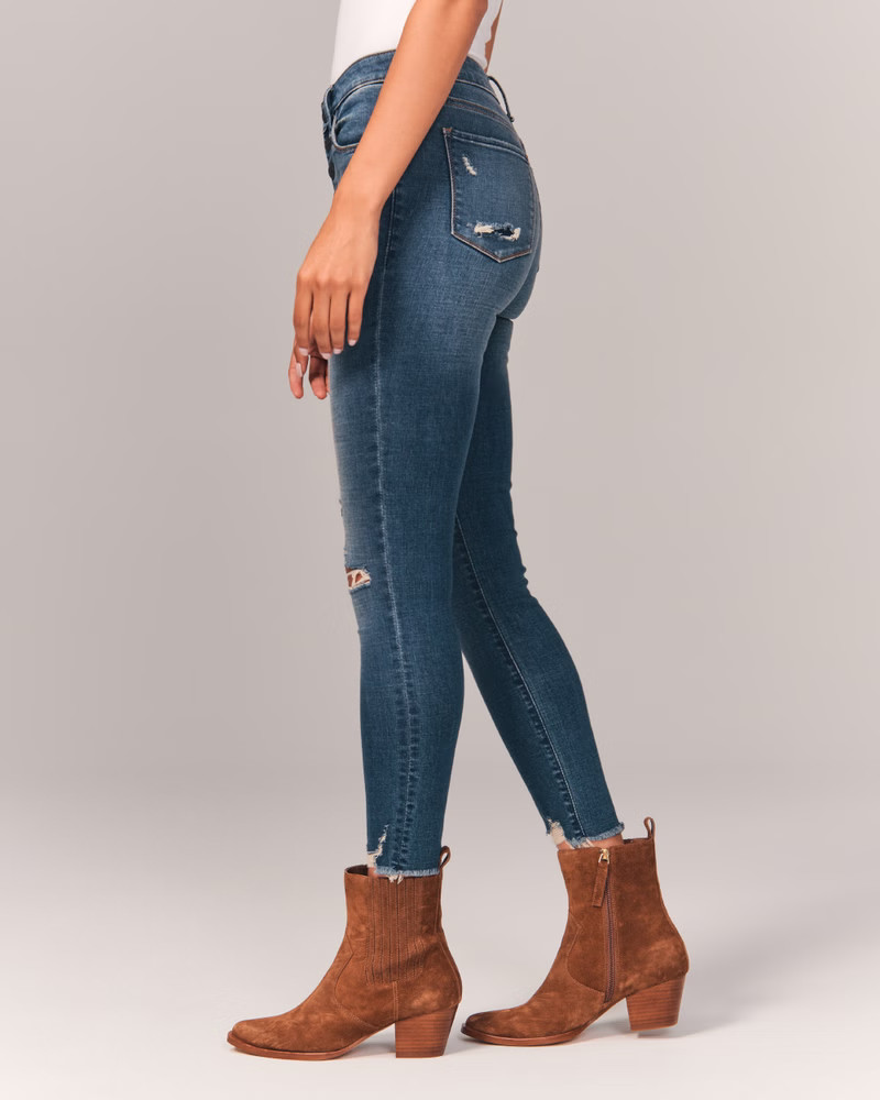 High Rise Super Skinny Ankle Jeans | Abercrombie & Fitch (US)
