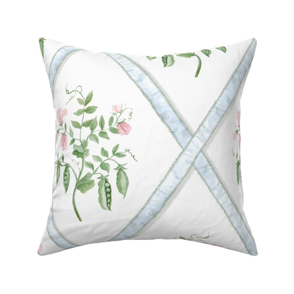 Throw Pillow in Eloise Custom Pale Pink Blue | Spoonflower