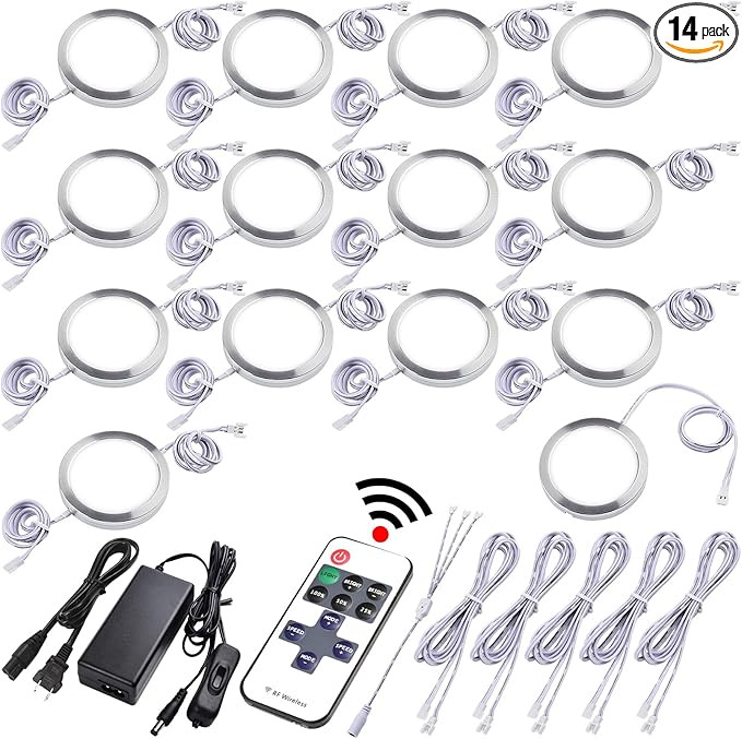 Under Cabinet Lighting Kit, Curio Display Case Lighting, Dimmable Wireless RF Remote Control, Lin... | Amazon (US)