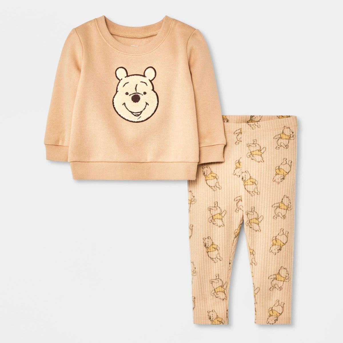 Baby Disney Winnie the Pooh Chenille Top and Bottom Set - Light Brown | Target
