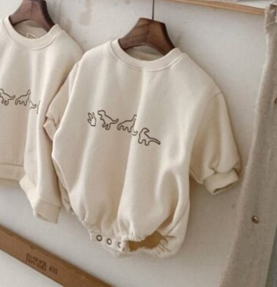 Dinosaur Bubble Romper/ Oversized Baby Romper / Fleece Lined / Loose Fit Bodysuit / High Quality,... | Etsy (US)