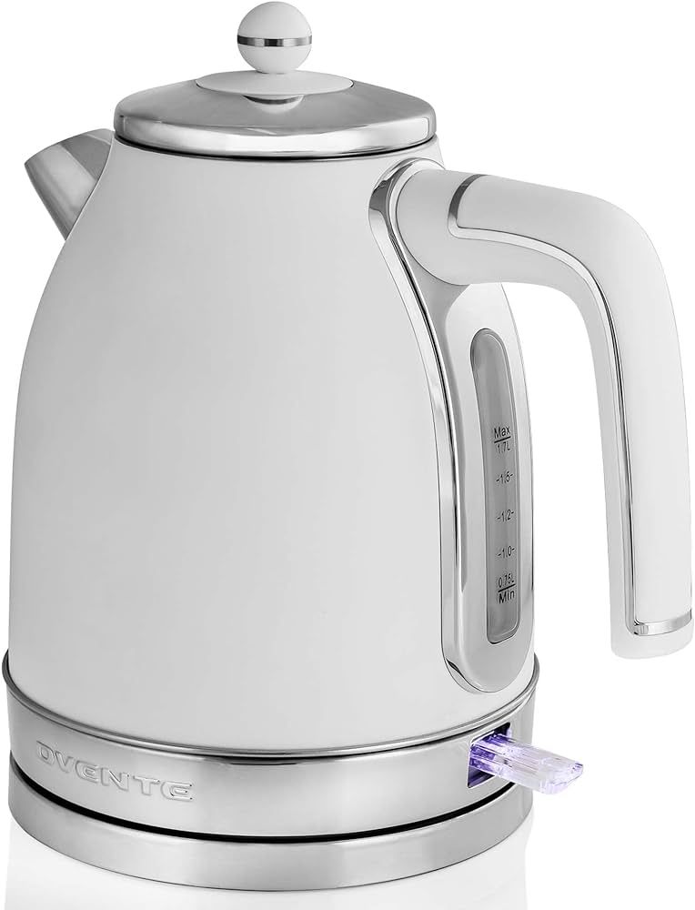 OVENTE Electric Stainless Steel Hot Water Kettle 1.7 Liter Victoria Collection, 1500 Watt Power T... | Amazon (US)