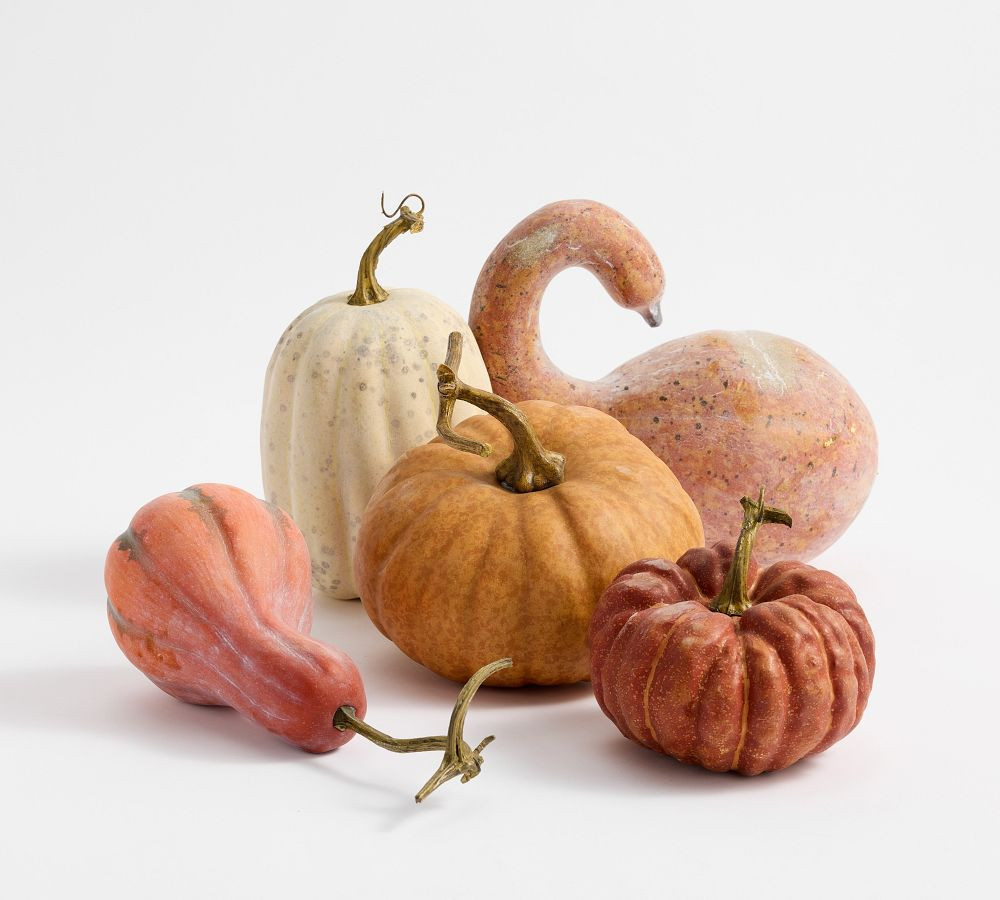 Orange Oversized Pumpkins & Gourds - Set of 5 | Pottery Barn (US)