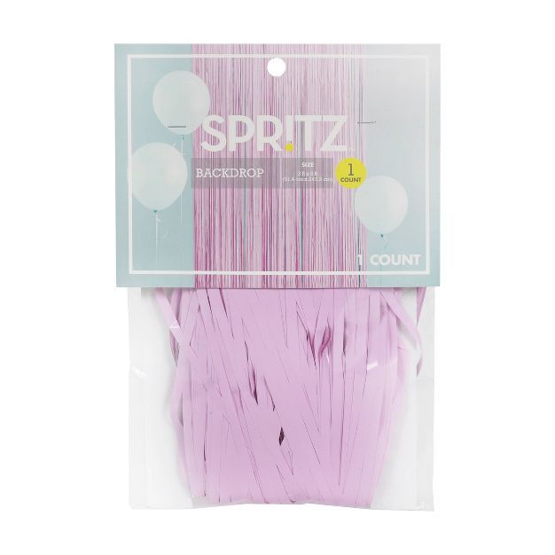 Rainbow Confetti Fringe Backdrop Lavender - Spritz&#8482; | Target
