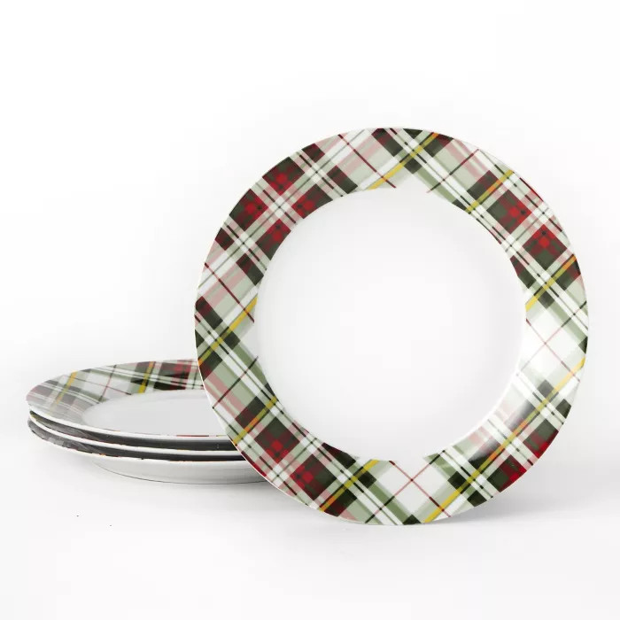 Lakeside Tartan Plaid Stoneware Dinner Plate Set - Christmas Serveware - Set of 4 | Target