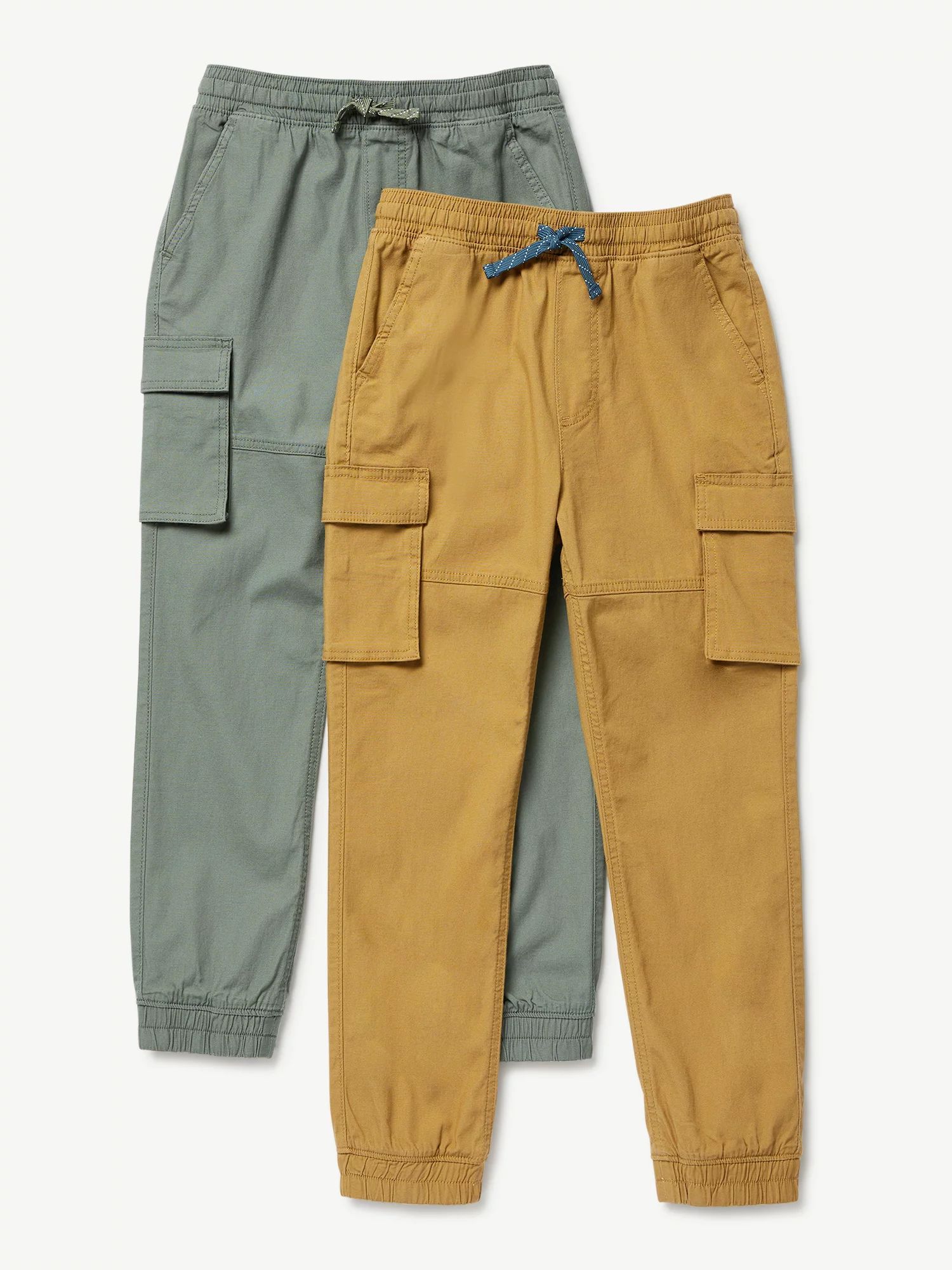 Free Assembly Boys Stretch Cargo 2-Pack Joggers, Sizes 4-18 | Walmart (US)