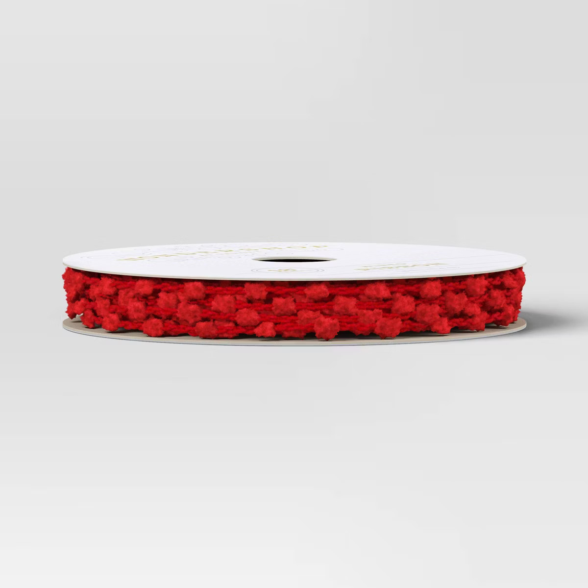 18' Christmas Fabric Ribbon Red Pom Poms - Wondershop™ | Target