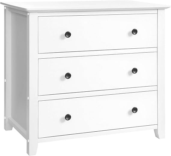 VASAGLE 3-Drawer Dresser, Chest of Drawers, Bedside Table with Solid Wood Legs, for Bedroom, Livi... | Amazon (US)