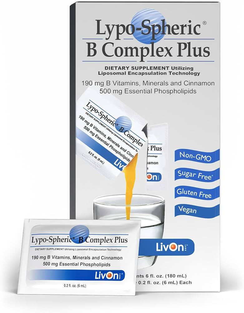 LivOn Laboratories Lypo–Spheric B Complex Plus – 30 Packets – 195 mg B Vitamins, Minerals &... | Amazon (US)