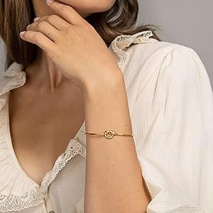 PAVOI 14K Gold Plated Forever Love Knot Infinity Bangle Bracelets for Women | Adjustable Gold Ban... | Amazon (US)
