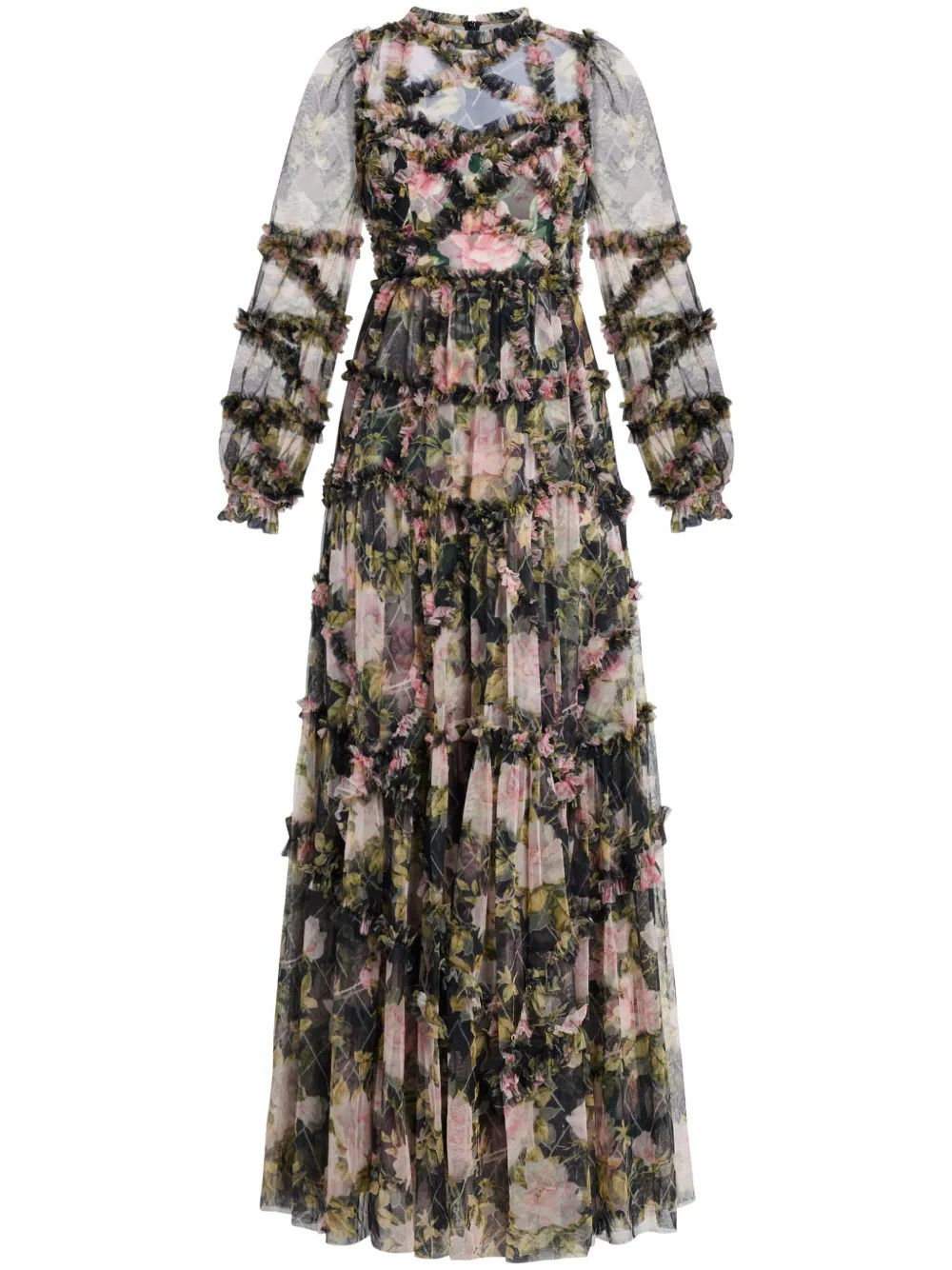 Needle & Thread floral-print Ruffled Dress - Farfetch | Farfetch Global